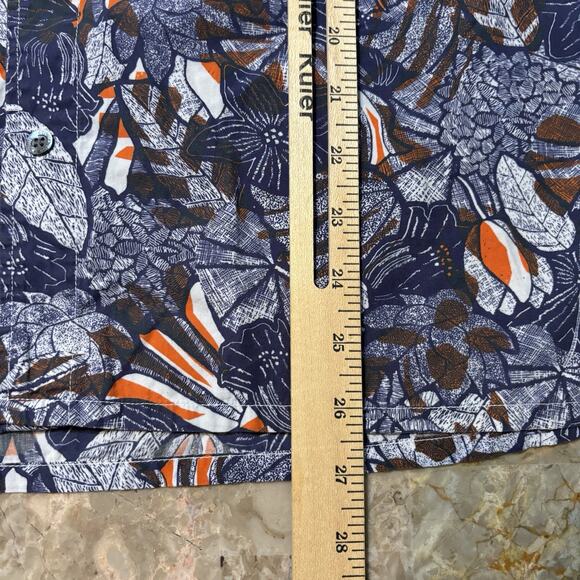 Maison Kitsune Shirt Mens 36 XS Blue Floral Hawaiian Camp Loop Collar Cotton - Picture 4 of 7